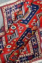アフガニスタン手織り絨毯　トライバルラグ 　リビングラグ size:197×154cm_画像8
