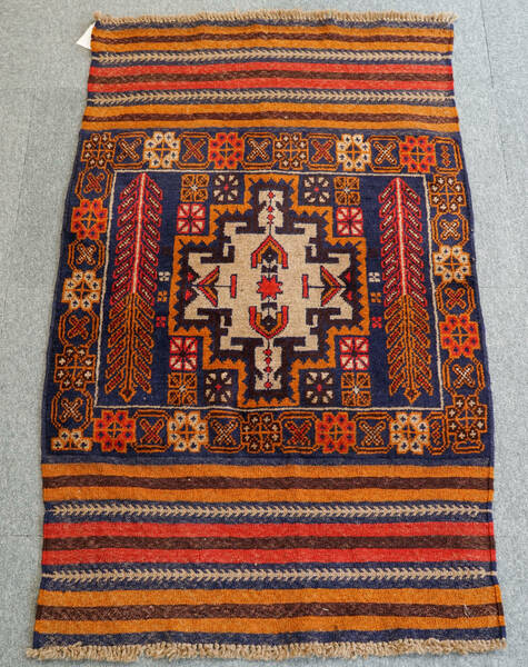 アフガニスタン手織り絨毯 バルーチ族絨毯 size:148×82cm