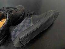 超美品 使用僅か ルイヴィトン 9.5 LOUIS VUITTON ♯MS0114 カウンターダミエ ベルテッドレザースニーカー 黒 箱付 619115_画像8