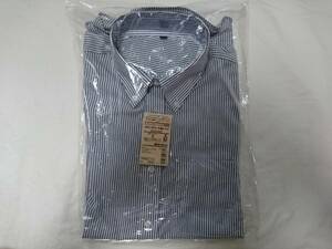 ■即決■新品未試着■ 無印良品 ボタンダウン 半袖シャツ MUJI オーガニックコットンストライプ形態安定 紳士S メンズ