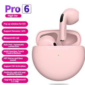 ピンク Airpro6 ワイヤレス イヤホン Bluetooth 箱無し