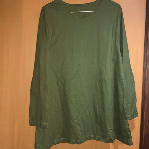 新品 LL 長袖Tシャツ カーキ 綿100% 大きいサイズ