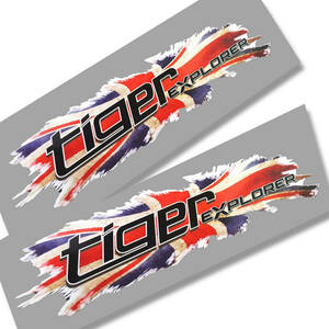 送料無料 Triumph Tiger Explorer Union jack Decal Sticker トライアンフ タイガー 国旗 ステッカー シール デカール 2枚セット