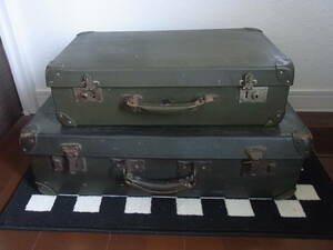当時物 古いトランク鞄カバン2個セット 旧日本軍 ミリタリー ディスプレイに