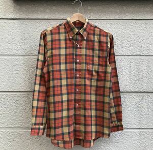 70s US古着 TOWNCRAFT チェックシャツ ボタンダウン 長袖 タウンクラフト JC PENNEY PREP vintage ヴィンテージ 70年代 アメリカ古着