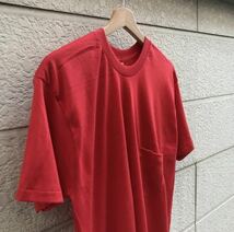 80s USA製 dead stock 無地Tシャツ 赤 レッド ポケットTシャツ ポケt NOS シングルステッチ アメリカ製 古着 ヴィンテージ vintage 5050 XL_画像3