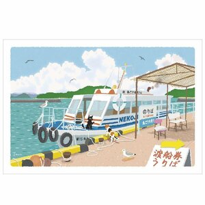 Art hand Auction 귀여운 고양이 화가 모리 토시노리 액자 미니 아트 크로싱 섬으로 (재고 소진 시까지), 삽화, 그림, 다른 사람