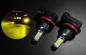 車検対応 黄金色 イエロー H8 H11 H16 LED フォグランプ ZVW40/41 プリウスα 2個セット黄色
