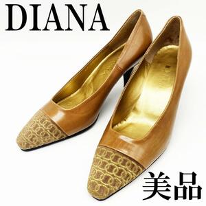 送料無料★【美品】DIANA パンプス ヒール ブラウン系