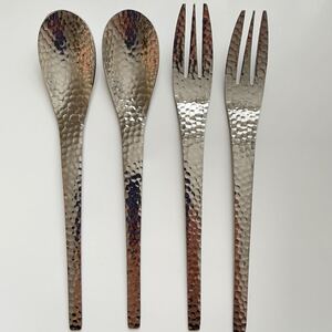 made in TSUBAME 燕三条 槌目ディナースプーン フォーク