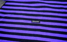 Undercoverism （アンダーカバー）UI2A4810 ユガミパッカリング　ボーダー 半袖Tシャツ TEE スモールロゴ LOGO T-SHIRT PURPLE×BLACK 2_画像8