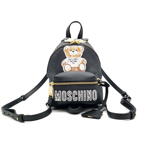 送料無料 未使用 モスキーノ MOSCHINO リュックサック バッグ ショルダーバッグ ボディーバッグ 鞄 テディベア 2WAY 伊製 黒系 レディース