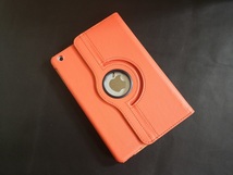 iPad mini/mini2/mini3 オレンジ レザーケース 360度回転機能,スタンド機能 , 自動スリープ機能付_画像3