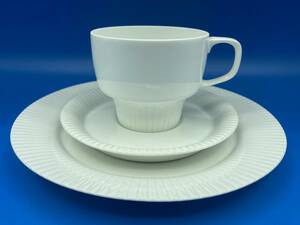 [used box none ]Rosenthal Rosenthal * white porcelain * Trio cup & saucer & plate (1) * size 80mm× height 65mm / 134mm / 196mm