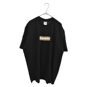 シュプリーム 22SS×バーバリー ボックスロゴプリント半袖Tシャツ ブラック