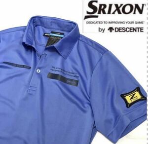 □新品【メンズL/青ブルー】半袖ポロシャツ SRIXON by DESCENTE golf スリクソン ゴルフSUNSCREEN-3℃クール吸汗速乾クーリングポロ
