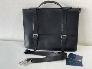 *[ all cow leather / original leather briefcase ]POLO RALPH LAUREN( Polo Ralph Lauren ) 2WAY business bag * removal and re-installation type shoulder strap 