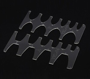 ベルトの位置決め定規 2個 アクリル型 型紙 レザークラフト