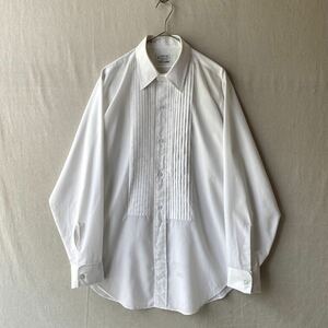 USA製 60s Arrow ドレス シャツ / 16 ホワイト ポリ コットン イカ胸 プリーツ ビンテージ 50s T2-06052-0363