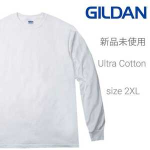 新品未使用 ギルダン ウルトラコットン 6oz 長袖Tシャツ ホワイト XXL GILDAN 2400