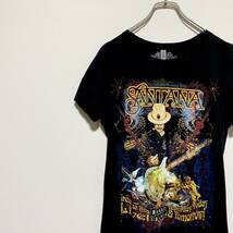 アメリカ古着　SANTANA　サンタナ　ロックバンド ブラック　黒　半袖Tシャツ　バンT　レディース【C29】_画像3