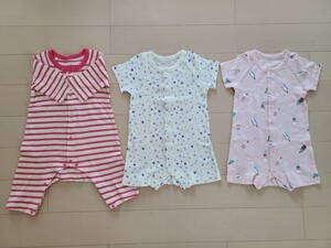 ベビー服 半袖・七分袖カバーオール ロンパース70cm