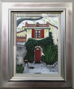 Art hand Auction 有名国際展入選作家｢プロヴァンスの赤い扉の家｣ F4, 風景画, フランス, 小原雅夫(oil, landscape, 油絵, 佐伯祐三, アクリル, 元町画廊, サロン, 絵画, 油彩, 自然, 風景画