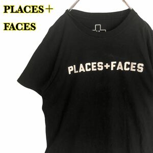 PLACES＋FACES プレイシーズフェイシーズ　半袖Tシャツ　プリント　黒　メンズ　Mサイズ　【AY0462】