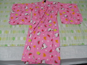 早い者勝ち　送料無料　ハロー　キティー 　ピンク　子供　浴衣 120 サイズ　サンリオ　ピューロランド　夏祭り　盆踊り　日本製