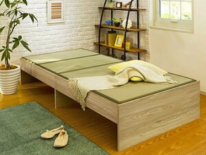 畳ベッド シングル ヘッドレス ベッド下収納 大容量 小上り 木製 い草 マットレス付き たたみベッド モダンテイスト