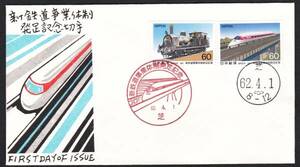 FDC　１９８７年　新鉄道事業体制発足記念　２種２貼　　松屋