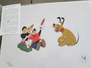 ディズニー ミッキー　プルート 原画 セル画 限定 レア Disney 入手困難