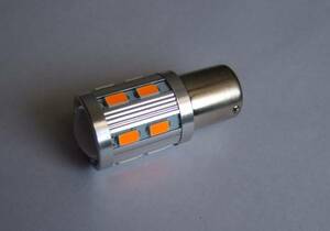 ＜LEDS04Y-009＞ 13SMD 高輝度LED使用 プロジェクター LEDウインカー アンバー S25 シングル球（BA15s）