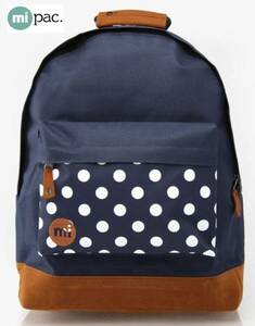 新品 決算特価！ Mi-Pac Navy Polka Rucksack