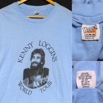 KENNY LOGGINS ケニーロギンス 80’s Hanes ヘインズ 旧タグ USA製 オールド ビンテージ ワールド ツアー Tシャツ 水色 XL_画像3