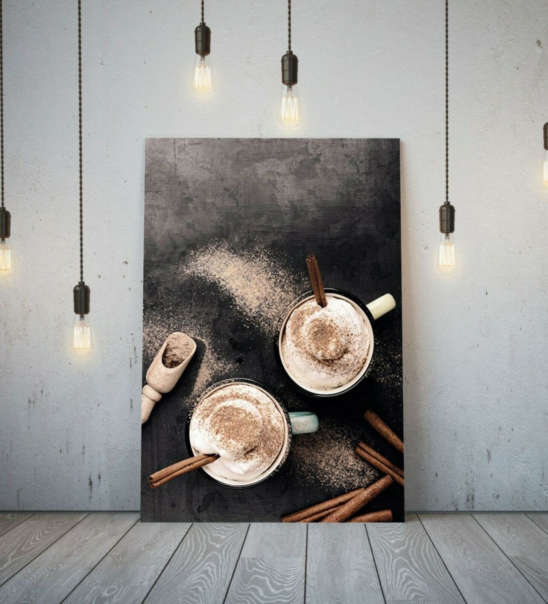咖啡拿铁 咖啡拿铁海报 高品质帆布画框画 A1艺术板 北欧外国画 抽象画 咖啡厅酒吧 时尚, 印刷材料, 海报, 其他的