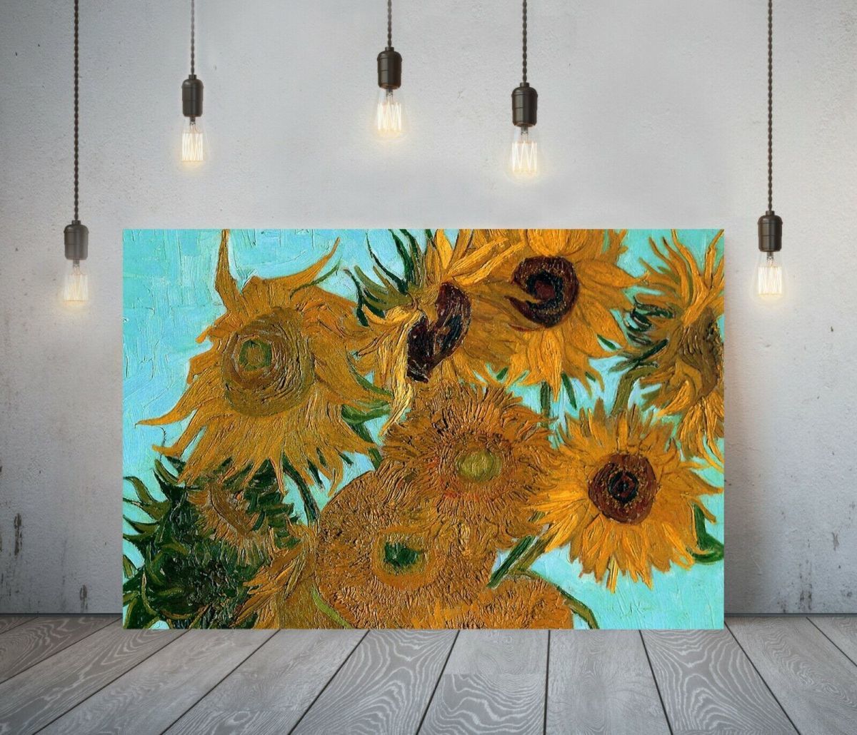 Van Gogh Sonnenblumen-Poster, hochwertiges gerahmtes Leinwandbild, A1, Kunsttafel, nordische ausländische Malerei, Waren, Interieur 9, Gedruckte Materialien, Poster, Andere