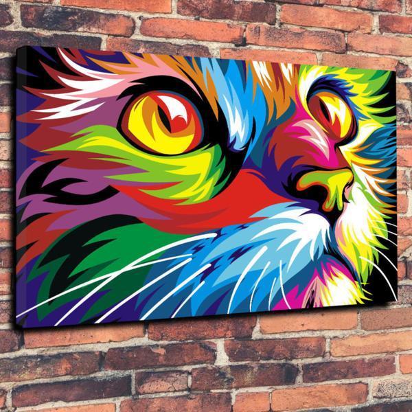 Katze Katze Luxus Leinwand Kunst Panel Poster A1 Overseas Miscellaneous Goods Bild Tier abstrakte Malerei Kunst Gemälde Waren stilvolles Foto, Drucksache, Poster, Andere