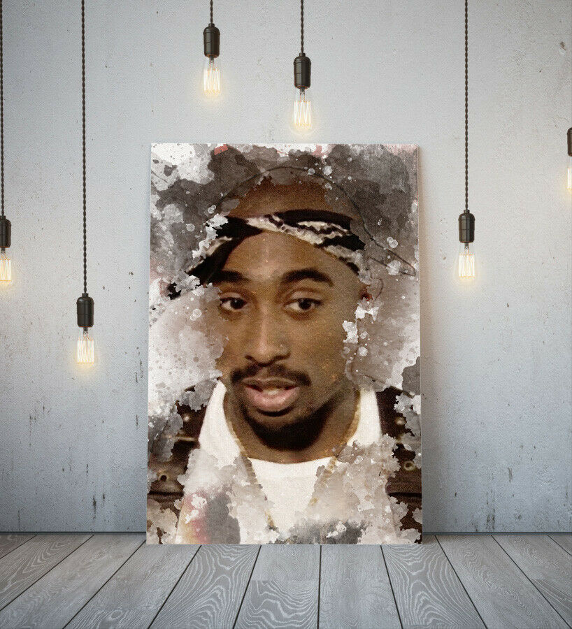 2Pac 2Pac Poster High Quality Canvas Framed Picture A1 Art Panel Hip Hop Nordic Foreign Painting Abstract Art Goods Interior 1, Printed materials, Poster, others