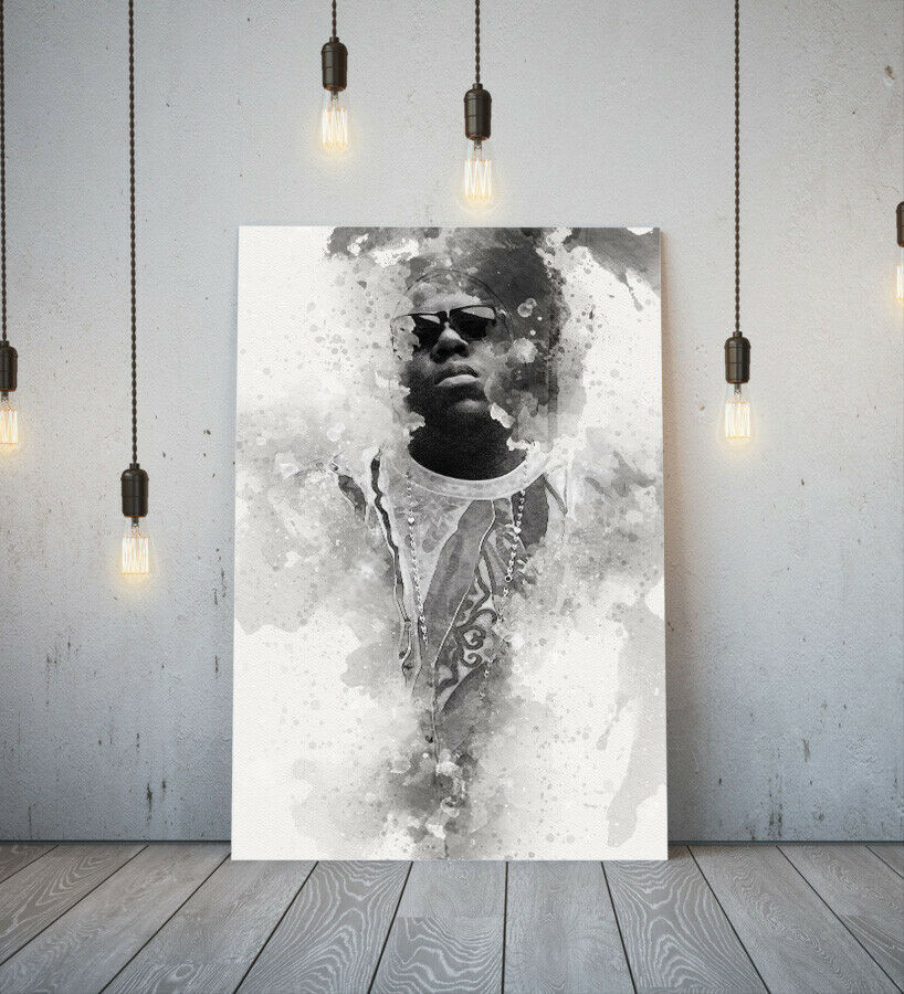 Notorious BIG Biggie Poster High Quality Canvas Framed Picture A1 Art Panel Hip Hop Nordic Overseas Painting Goods Interior 1, Printed materials, Poster, others