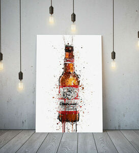 Art hand Auction BUDWEISER-Póster de cerveza Budweiser, lienzo de alta calidad, imagen enmarcada, Panel de arte A1, pintura extranjera nórdica, cafetería abstracta con estilo, Materiales impresos, Póster, otros