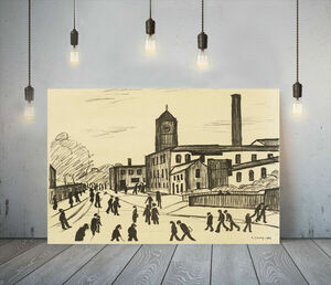 Art hand Auction Lowry LS Lowry постер Роскошная холщовая рамка в комплекте Картина A1 Художник Живопись Художественная панель Скандинавские товары за рубежом 8, печатный материал, плакат, другие