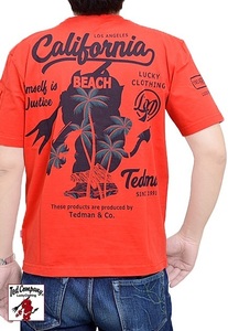 カリフォルニア半袖Tシャツ◆TEDMAN/テッドマン レッドＭサイズ（サイズ40）TDSS-529 エフ商会 efu アメカジ