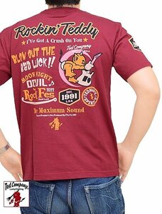 ROCKIN'TEDDY半袖Tシャツ◆TEDMAN/テッドマン ワインXXLサイズ（サイズ46）TDSS-551 エフ商会 efu ギター アメカジ