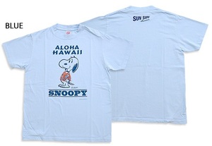 SUN SURF×PEANUTS半袖Tシャツ「ALOHA HAWAII」◆SUN SURF ブルーXLサイズ SS78753 サンサーフ スヌーピー ハワイアン アロハシャツ 東洋
