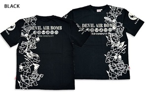 DEVIL AIR BOMB半袖Tシャツ◆TEDMAN/テッドマン ブラックSサイズ（サイズ38）TDSS-528 エフ商会 ミリタリー アメカジ efu