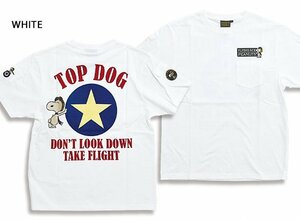 ロウブロウナックル×スヌーピー TOP DOG Tee◆ロウブロウナックル ホワイトMサイズ 582402 刺繍 ミリタリー ピーナッツ