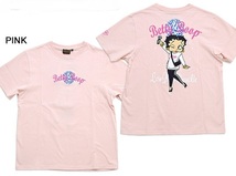 ロウブロウナックル×BETTY ミラーボール半袖Tシャツ◆ロウブロウナックル ピンクXXLサイズ 551855 ベティーちゃん 刺繍 コラボ_画像2