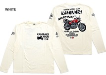 おお400ロングTシャツ◆カミナリ ホワイトXLサイズ 限定解除 KMLT-218 雷 単車 エフ商会 CB400 ロンT 長袖Tシャツ HONDA_画像2