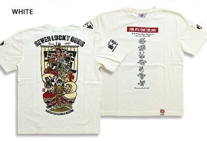 七福神半袖Tシャツ◆爆烈爛漫娘 ホワイトSサイズ(サイズ38) RMT-319 和柄 和風 エフ商会 efu 宝船 縁起